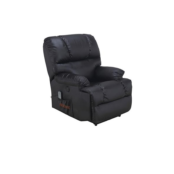 JRD Relax Chaise de Massage avec la Chaleur Lombaire Noir 