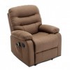 ECODE Fauteuil de Massage Imperial Relaxation rembourré en Tissu Haute Qualitée ECO-8500 Marron