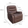 ECODE Fauteuil de Massage Imperial Relaxation rembourré en Tissu Haute Qualitée ECO-8500 Marron