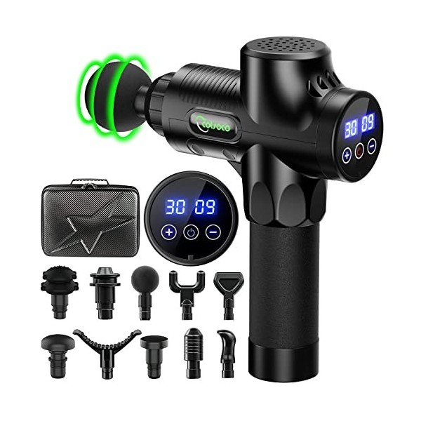 Pistolet de Massage Musculaire,Cotsoco Massage Gun Masseur de Muscle Profonds avec 10 têtes de Massage et 30 vitesses - Ultra