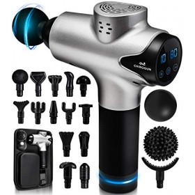 Pistolet de Massage Musculaire 14+ 1 Embouts 30 Niveaux Réglables - Massage Gun Pistolet Massage Percussion Masseur Pistolet 