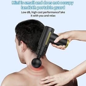 Mini Pistolet de massage Musculaire, Appareil de Massage Masseur de Muscle Profond Avec 32 Niveaux Réglables 6 Têtes de Massa