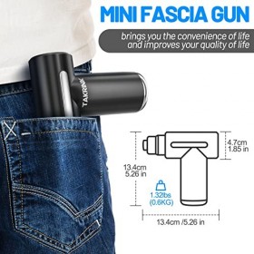Mini Pistolet de Massage Musculaire, Massage Gun Portable avec 6 Vitesses Réglables, Port de Type-C, 6 Têtes de Masseur, Appa