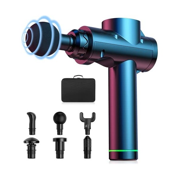 MASPULSE Pistolet de massage des tissus profonds, pistolet de massage musculaire puissant, portable pour soulager les douleur