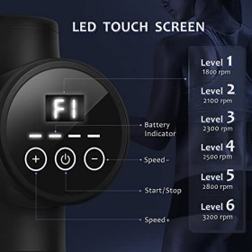 LEAWOD Pistolet de massage, pistolet de massage musculaire à percussion pour athlètes, masseur de tissus profonds, cadeau de 