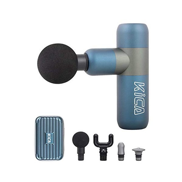 KICA Lot de 2 pistolets de massage électrique portatifs professionnels pour tissus profonds avec 4 niveaux de vitesse et 4 tê