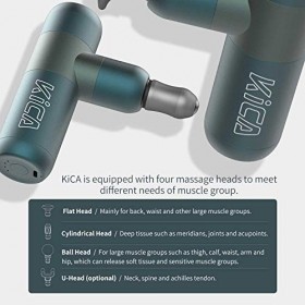 KICA Lot de 2 pistolets de massage électrique portatifs professionnels pour tissus profonds avec 4 niveaux de vitesse et 4 tê