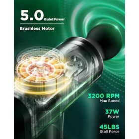 Masseur musculaire à percussion pour tissus profonds 2021 – Masseur électrique portable pour le corps avec 6 têtes de massage