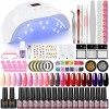 PEACECOLOR kit Vernis Semi Permanent 20 Couleurs et Lampe LED 36 W Sèche-ongles UV avec Top Coat Base Coat, le Kit Complet Po