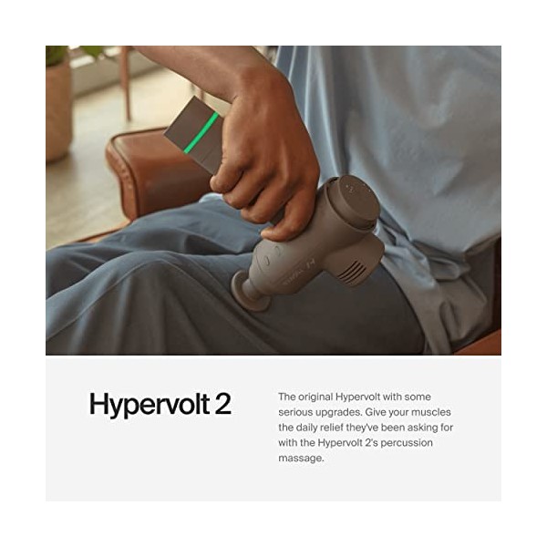 Hyperice Hypervolt 2 – Doté de la technologie Quiet Glide Pistolet massage à percussion portable Hypervolt 2 