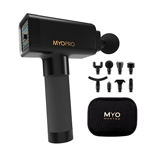 MyoMaster MyoPro Pistolet de massage pour le cou, les épaules et le dos,Ultra silencieux, portable, pour la récupération des 