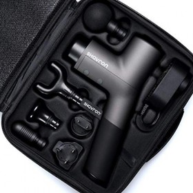 Shavron Pistolet de massage, masseur professionnel à percussion, batterie rechargeable avec autonomie de 6 heures, 5 vitesses