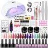 COSCELIA 10 Couleurs kit vernis semi permanent 3 Couleurs kit polygel complet 3 Couleurs kit gel construction ongle avec 36w 