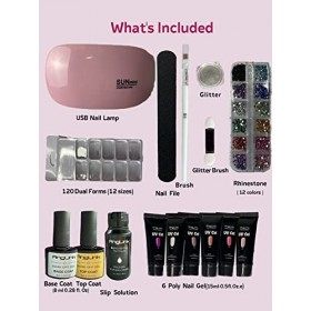Kit Ongle Gel UV Complet - Vernis Semi Permanent Ongles Art Polygel 6 Couleur Nail Extension Manucure avec Lampe Set Nails Ar