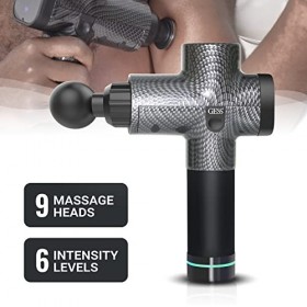 Pistolet de massage musculaire GESS Revolver à 9 têtes de massage pour les tissus profonds, tapotement massage pour soulager 