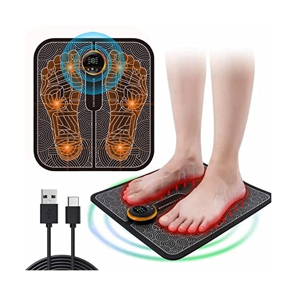 Masseur électrique pour pieds, masseur de pied, Masseur de pied intelligent EMS pour la relaxation, USB portable rechargeable