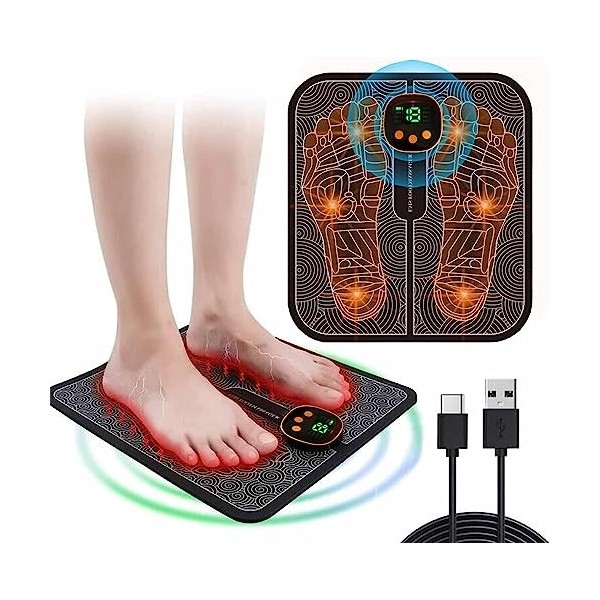 Massager des pieds, Massager pour pieds, Massager électrique pliable et portable, pour la circulation sanguine et le soulagem