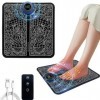 Masseur Électrique Pied, Machine de Massage des Pieds EMS, Tapis de Masseur de Pied dUSB Portable 8 Modes et 19 Niveaux dIn