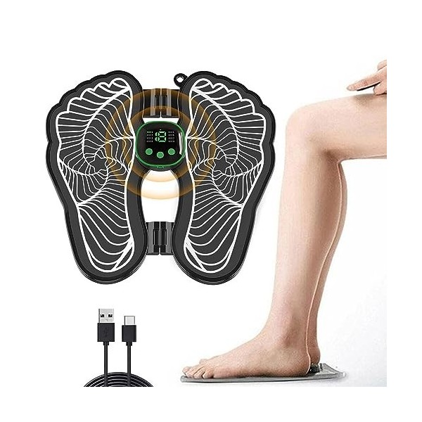 Massage des Pieds - Tapis électrique portatif de massage - EMS Foot Massage Pad - avec SME Technologie Physiothérapie et Desi