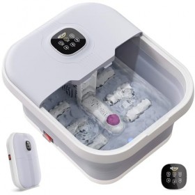 ALLJOY Bain de Pieds Pliable avec Chauffage, Massage Pieds Relaxant,Spa pour Pied avec Télécommande, Eau Jaillissante Sans Bu