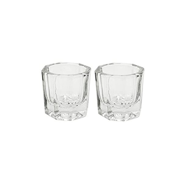 2 Pcs Ongles Acrylique Tasses Poudre Dappen Plat Verre Tasses Poudre Plat Remplacement Verre Tasses Polonais Verrerie Outils 