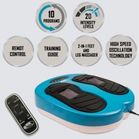 GYMFORM Masseur Pieds avec Shiatsu Leg Action Platinum , avec télécommande, 10 programmes/20 vitesses pour améliorer la circ