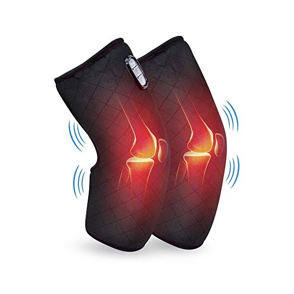 Comfier Coussin Chauffant Genouillère de Massage - Chauffe Pieds avec Masseur de Vibrations - Appareil de Massage pour Cuisse