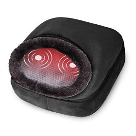 Snailax 3-en-1 Masseur de Pieds Chauffant et Vibrant, Massage du Dos avec Chaleur, Coussin Chauffant rapide et 5 modes de mas