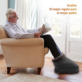 Snailax 3-en-1 Masseur de Pieds Chauffant et Vibrant, Massage du Dos avec Chaleur, Coussin Chauffant rapide et 5 modes de mas