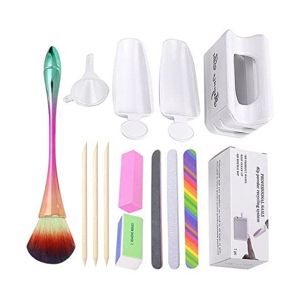 GZSYY Dipping Powder Tools System 13PCS Nail Récipient Ongles Trempage Poudre à Ongles Poudre Poudre Recyclage Plateau pour O