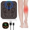 EMS Appareil de massage électrique pour les pieds, 8 modes, 19 fréquences réglables, masseur de pieds électrique, tapis de ma