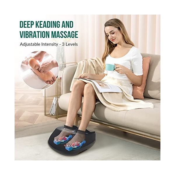 Snailax Masseur Pieds électrique Appareil de Massage Pied Shiatsu avec Vibration pour Circulation Sanguine, Cadeau Femme Homm