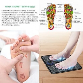 Dyroe EMS Appareil de massage des pieds électrique USB – 6 modes, 9 fréquences réglables, pour stimuler la circulation sangui