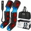 FIT KING Appareil de Massage des Jambes avec Chaleur Bottes Pressothérapie Massage Pieds Circulation Sanguine 3 Intensités 3 