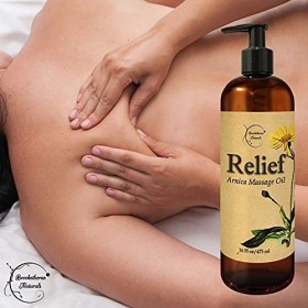 Relief Arnica Massage Oil for Massage Therapy & Home Use Therapeutic Massaging Oil Great for Lymphatic Drainage, Sore Musc...