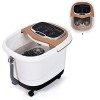 RELAX4LIFE Bain de Pieds Hydromasseur, Bain Massage Électriques avec Minuterie 10 à 60 MinTempérature Réglable 35-48° Roues U