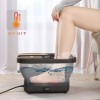 Beinilai Spa pliable pour les pieds avec chaleur et massage et jets à bulles, baignoire de trempage pour les pieds avec 6 rou