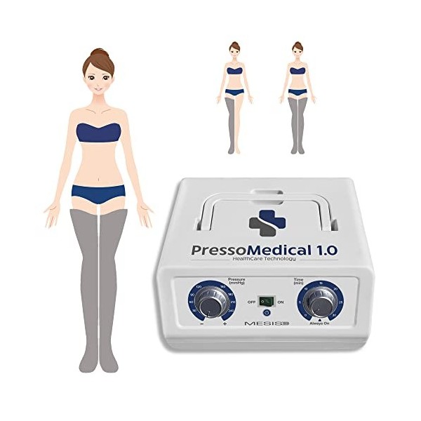 MESIS PressoMedical 1.0 pressothérapie médicale équipement Pro avec 2 bottes, Kit Slim Body, 1 brassard 