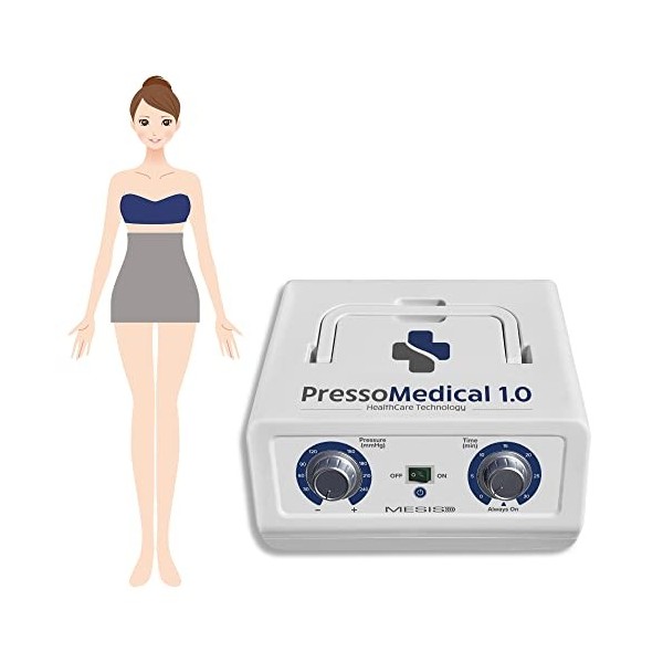 MESIS PressoMedical 1.0 pressothérapie médicale équipement Pro avec 2 bottes, Kit Slim Body, 1 brassard 