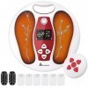 Lsnisni Massages pieds,Masseur Pieds EMS，Avec fonction de traitement thermique 52℃，25 modes de massage, 99 intensités réglabl