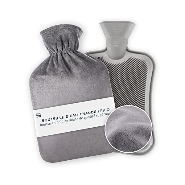 Blumtal Bouillotte Eau Chaude Premium Avec Housse Non-Tissée, Aspect Velours - Bouillotte Enfant Et Adulte En Caoutchouc Natu