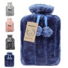 HOLAHOLA Bouillotte eau Chaude grande Bouillotte Peluche, Bouillote 1.5 Litre pour Enfant/Bebe/Adulte Cadeaux de Noël Bleu