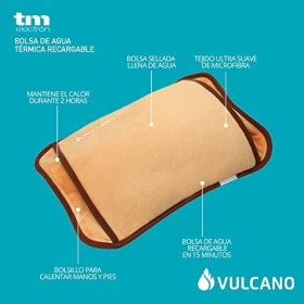 TM Electron VULCANO Bouillotte rechargeable en 15 minutes pour 2 heures dutilisation avec revêtement doux en microfibre pour
