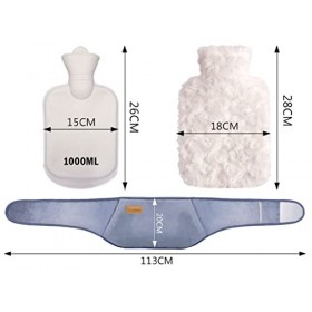 Kellegour Bouillotte Peluche,Bouillotte Ceinture,Bouillotte avec Housse en Peluche Douce,Bouillotte Pied,Fournir Chaleur pour