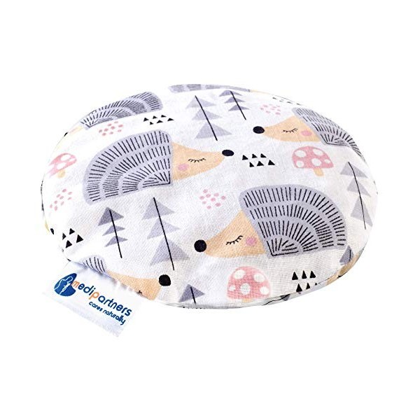Coussin chauffant en noyaux de cerises pour bébé 180 g rond 15 cm 100% coton naturel Medi Partners chaleur + thérapie par le 