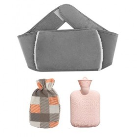 Gobesty Bouillotte avec housse, bouillotte avec housse en peluche douce, bouteille deau chaude, bouillotte pour le cou, les 