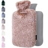 Bouillotte avec Housse en Peluche - Housse en Peluche Moelleuse et Douce - Grande Capacité 1,8 L - Bouillotte Eau Chaude pour