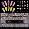 EBANKU 3100Pcs Strasssteine Set, Nail Art Kristall Strass Multi Formen Glas Kristall AB Strasssteine mit Strass Picker Dottin