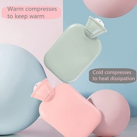 Bouillotte Eau Chaude 500ml avec,Eau Chaude avec Housse en Peluche Souple Sac deau chaude avec couvercle Sûr et Durable Boui