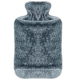 unibelin Bouillotte, 2L Bouteille deau Chaude, Bouillotte avec Housse en Peluche Souple, Bouillotte en Caoutchouc, Amovible 